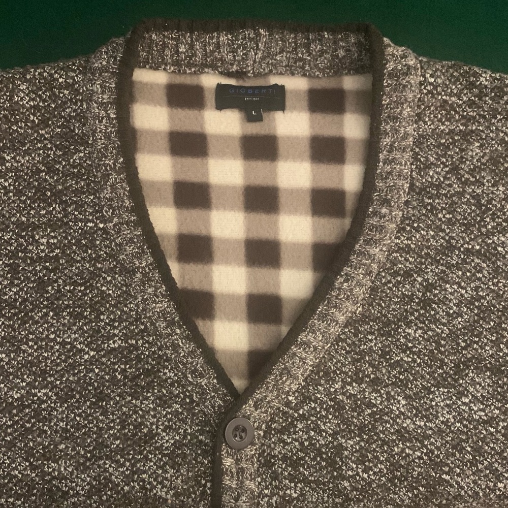 Gioberti Men's Brown Heathered Cardigan Sweater - Brown